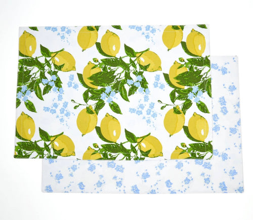 8 Oak Lane Lemon Floral Reversible Placemats Set/4