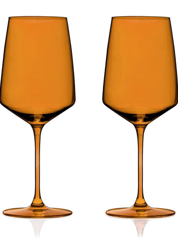 Viski Reserve Nouveau Crystal Wine Glasses Amber Set//2