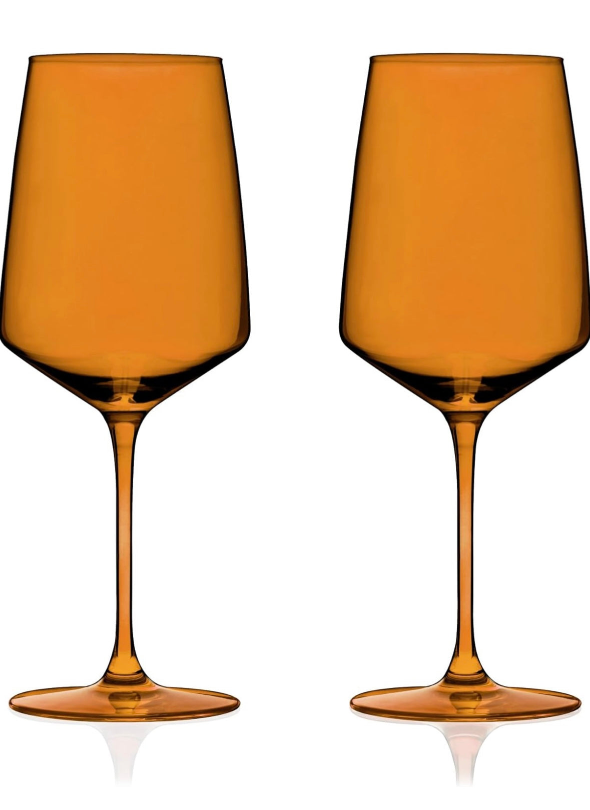 Viski Reserve Nouveau Crystal Wine Glasses Amber Set//2