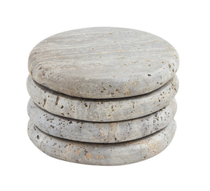 Mudpie Gray Travertine Coasters