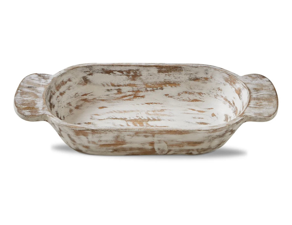 Tag Watermill Dough Bowl-White Washed