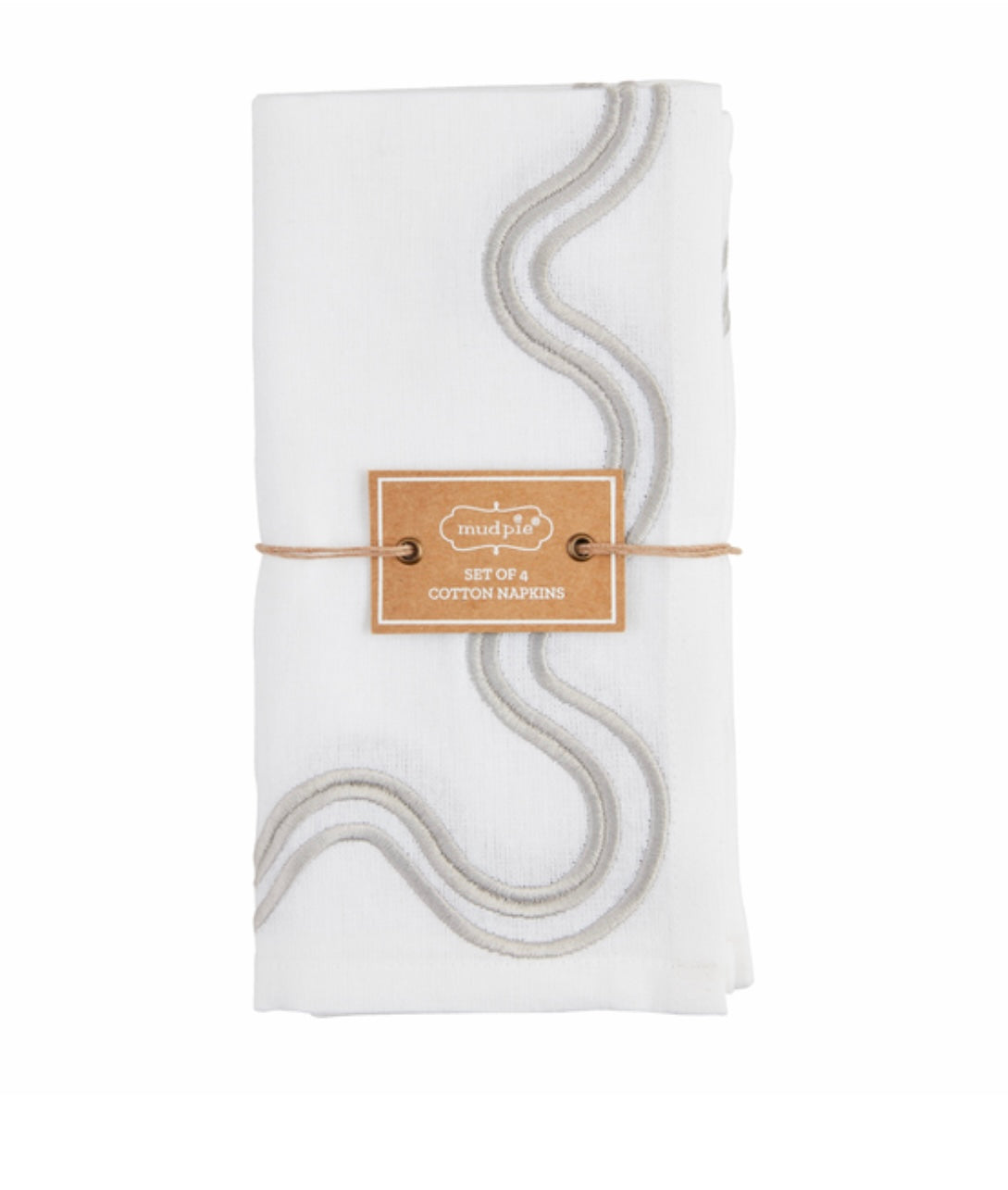 Mudpie Grey Squiggly Napkin