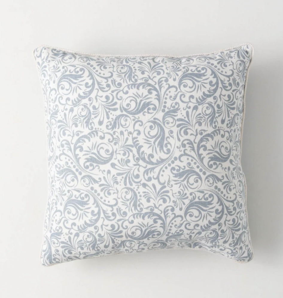 Sullivan's Soft Blue Fleur-De-Lis Pillow