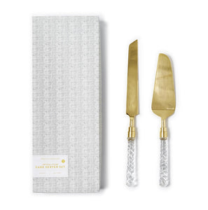 Two's Company Crystal Clear Cake Server Boxed Set