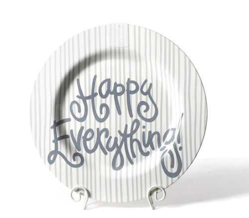 Happy Everything Big Round Stone Stripe Platter
