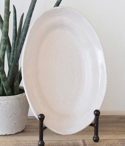 Etta B Oval Sandwich Platter-Simply White