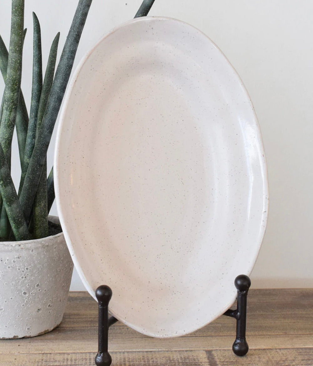 Etta B Oval Sandwich Platter-Simply White
