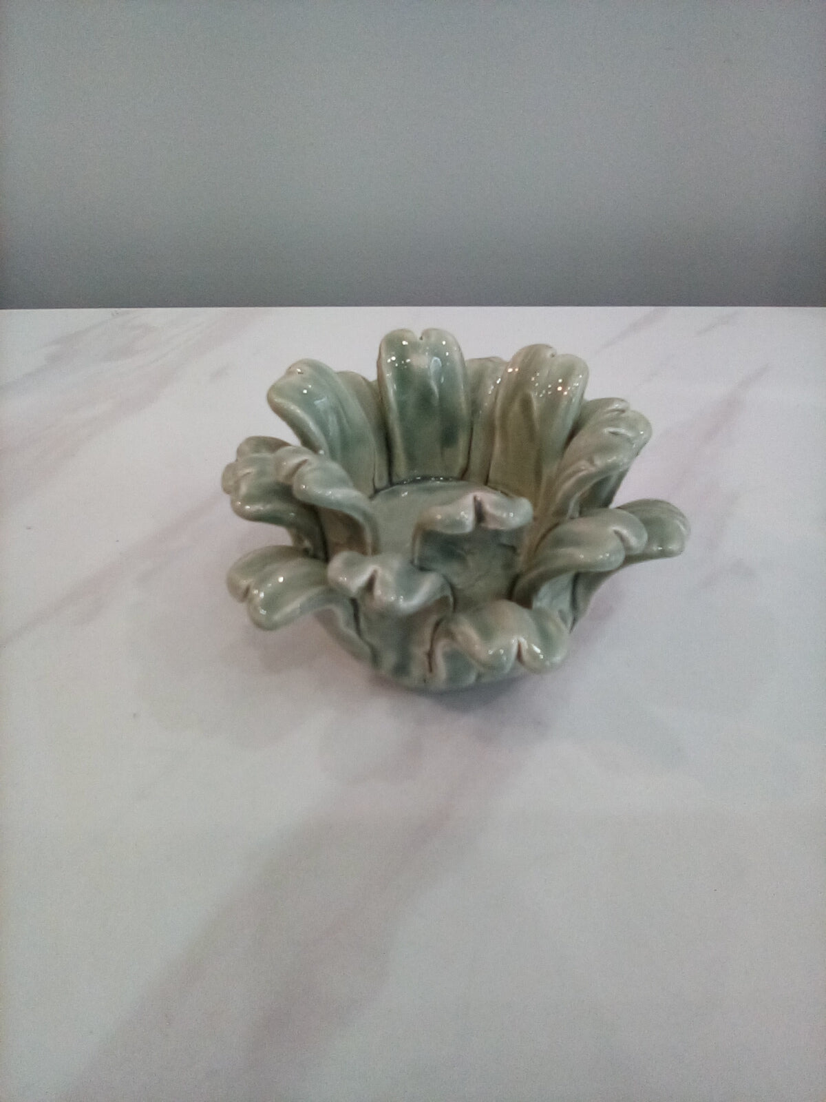 Two's Company Small Pale Green Candleholder