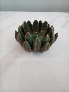 Two"s Company Small Green/brown Candleholder