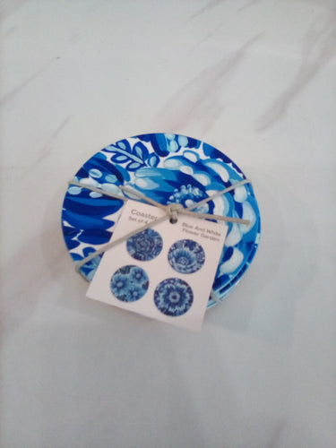 Greenbox Blue/white Flower Garden Coasters