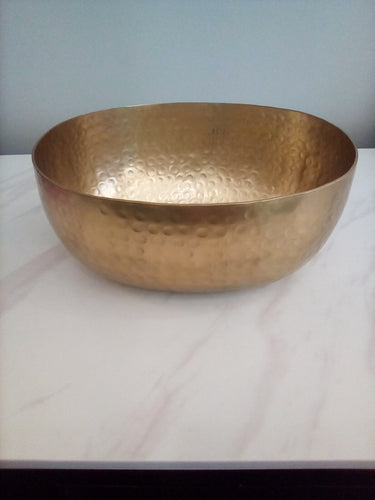 IHI Oval Gold Hammered Bowl