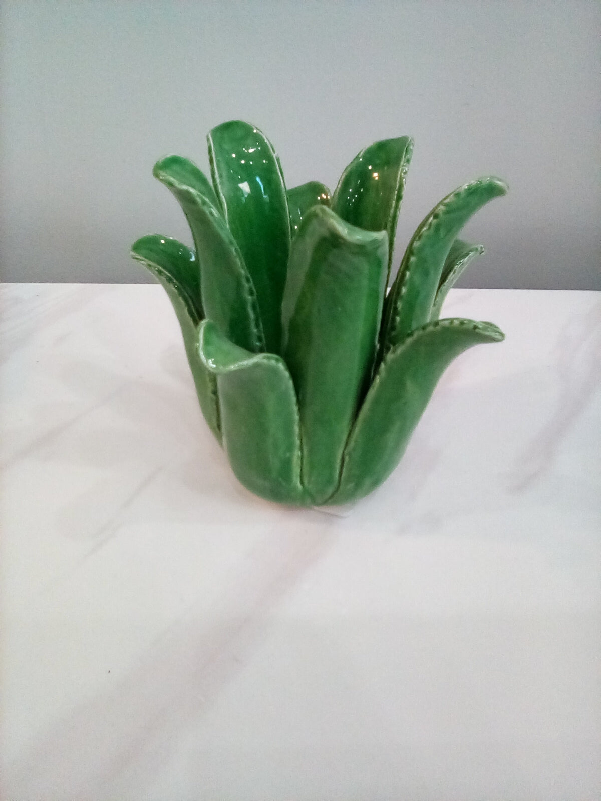 Two's Company Large Green Candleholder