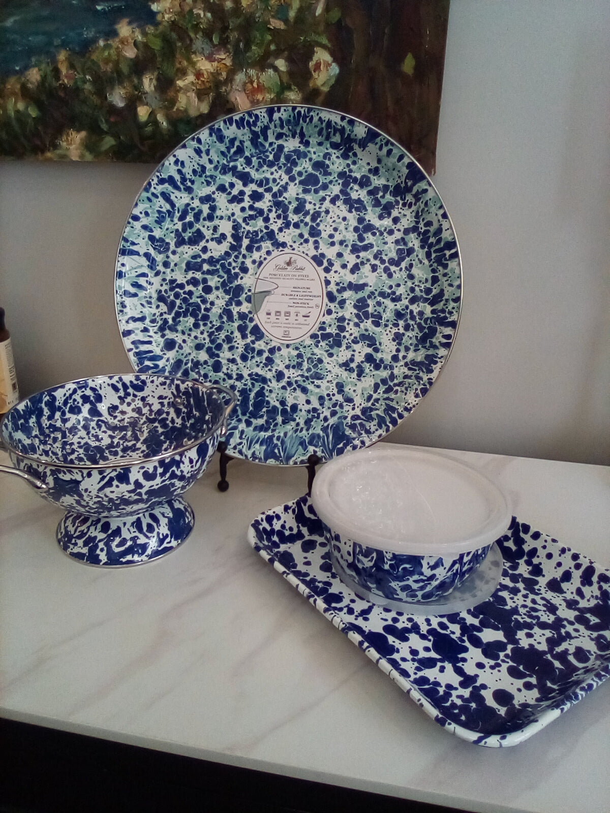 Golden Rabbit- any Blue/white serving pieces