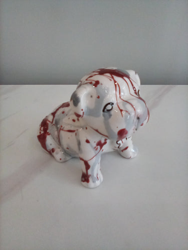 Mustard Seed Bowser Paint Splatter Bulldog Bank