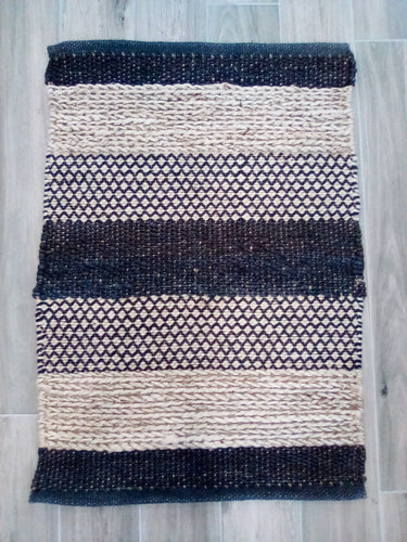 K & K Interiors Black/Tan Jute Rug