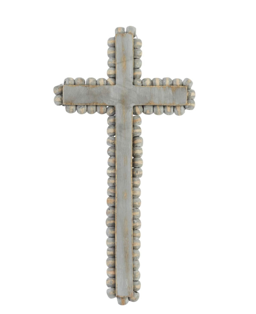 Mudpie Medium Beaded Wooden Cross