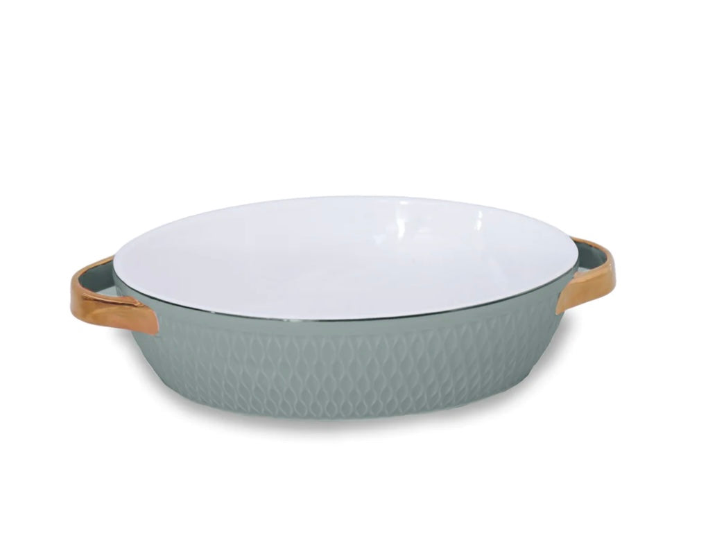 Beatriz Ball Oval Baker with Gold Handles- Sage