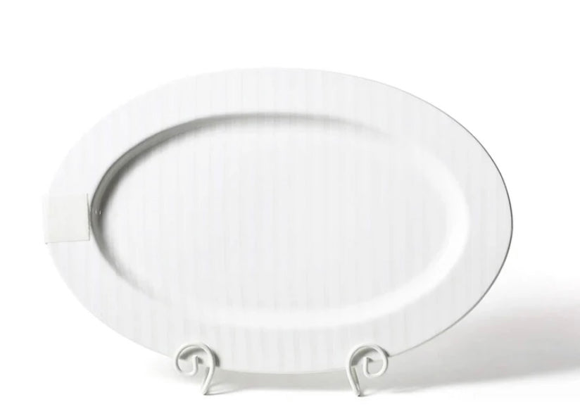 Happy Everything Oval White Stripe Platter