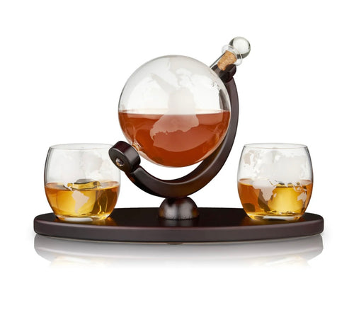 Viski Globe Decanter & Whiskey Tumbler Set