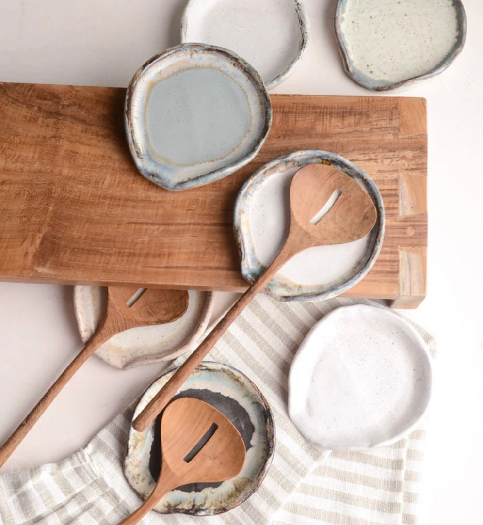 Etta B Round Spoon Rest-Charming White