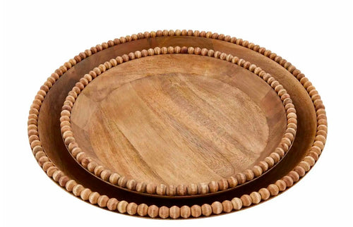 Mudpie Wood Beaded Bowl Set