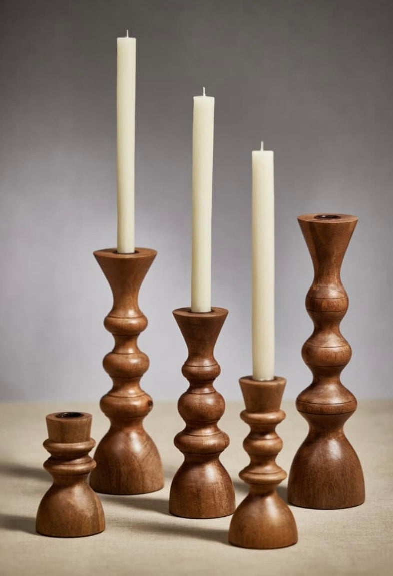 Zodax Wooden Candlesticks-any