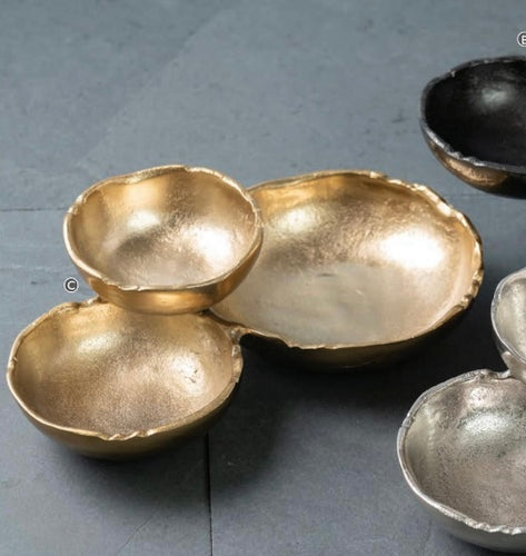 IHI Textured Gold 3 bowl cluster