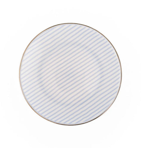 Mary Square Blue Stripe Appetizer Plate