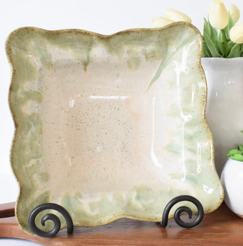 Etta B Medium Square Bowl-Matcha Latte