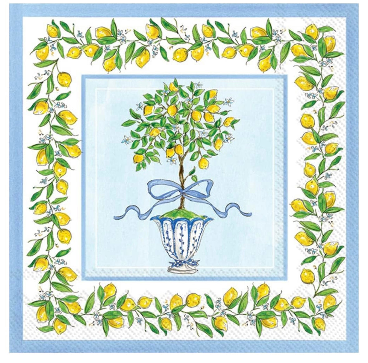 Lemon Topiary Cocktail Napkins