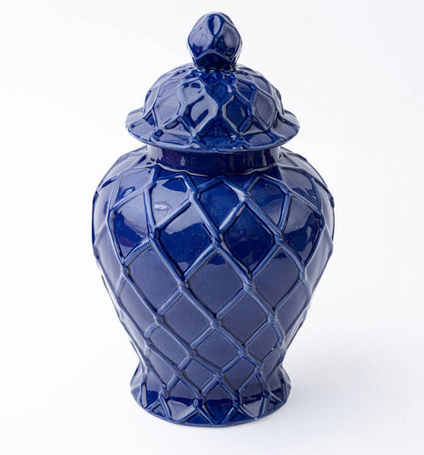 8 Oak Lane XL Textured Ginger Jar-Navy