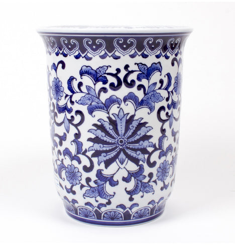 8 Oak Lane Blue Chinoiserie Large Planter