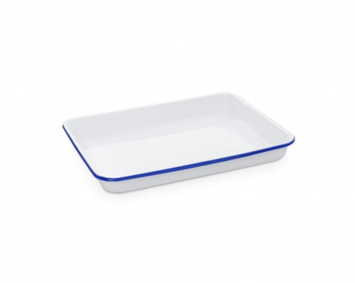 Crow Canyon Vintage Small Rectangle Tray (White/Blue)