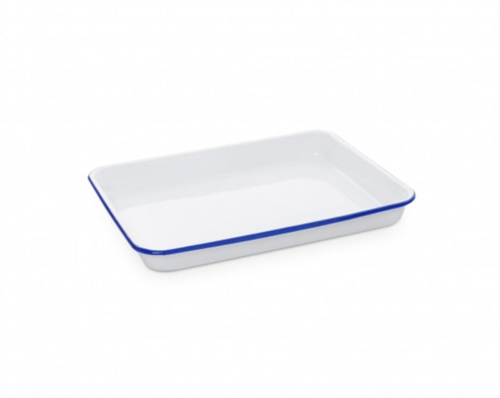 Crow Canyon Vintage Small Rectangle Tray (White/Blue)