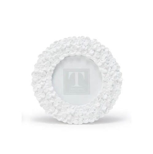 Two's Company White Hydrangea Round Frame