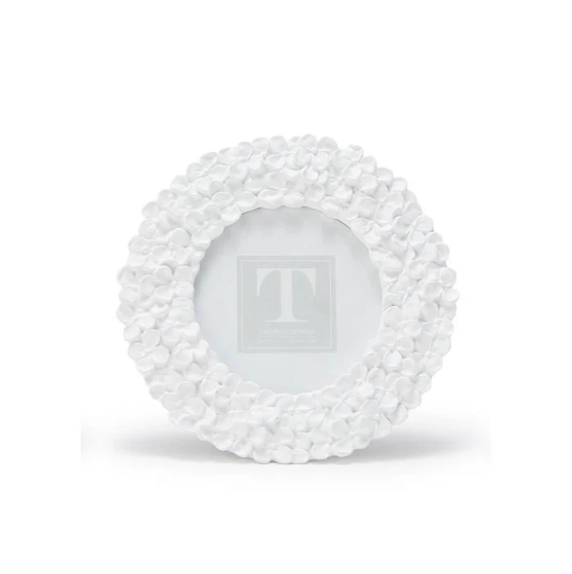 Two's Company White Hydrangea Round Frame