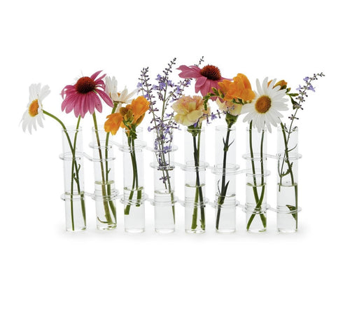 Two's Company Hinged Tube Flower Vase S/8