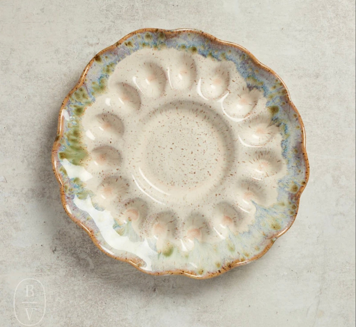 Etta B Egg Platter-Botanical
