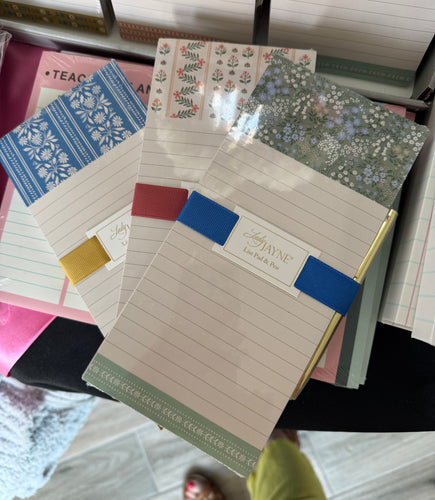 Lady Jane Pen & Notepad (Any Pattern Shown)