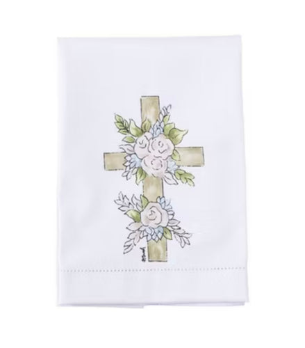 Floral Cross Tea Towel