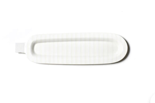 Happy Everything Stone Stripe Oval Entertaining Tray