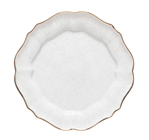 White/Gold Rim Dinner Plate- Casafina Impressions (IM501-WGD)