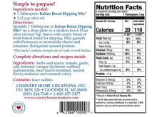 Load image into Gallery viewer, Country Home Creations Italian Bread Dipping Mix
