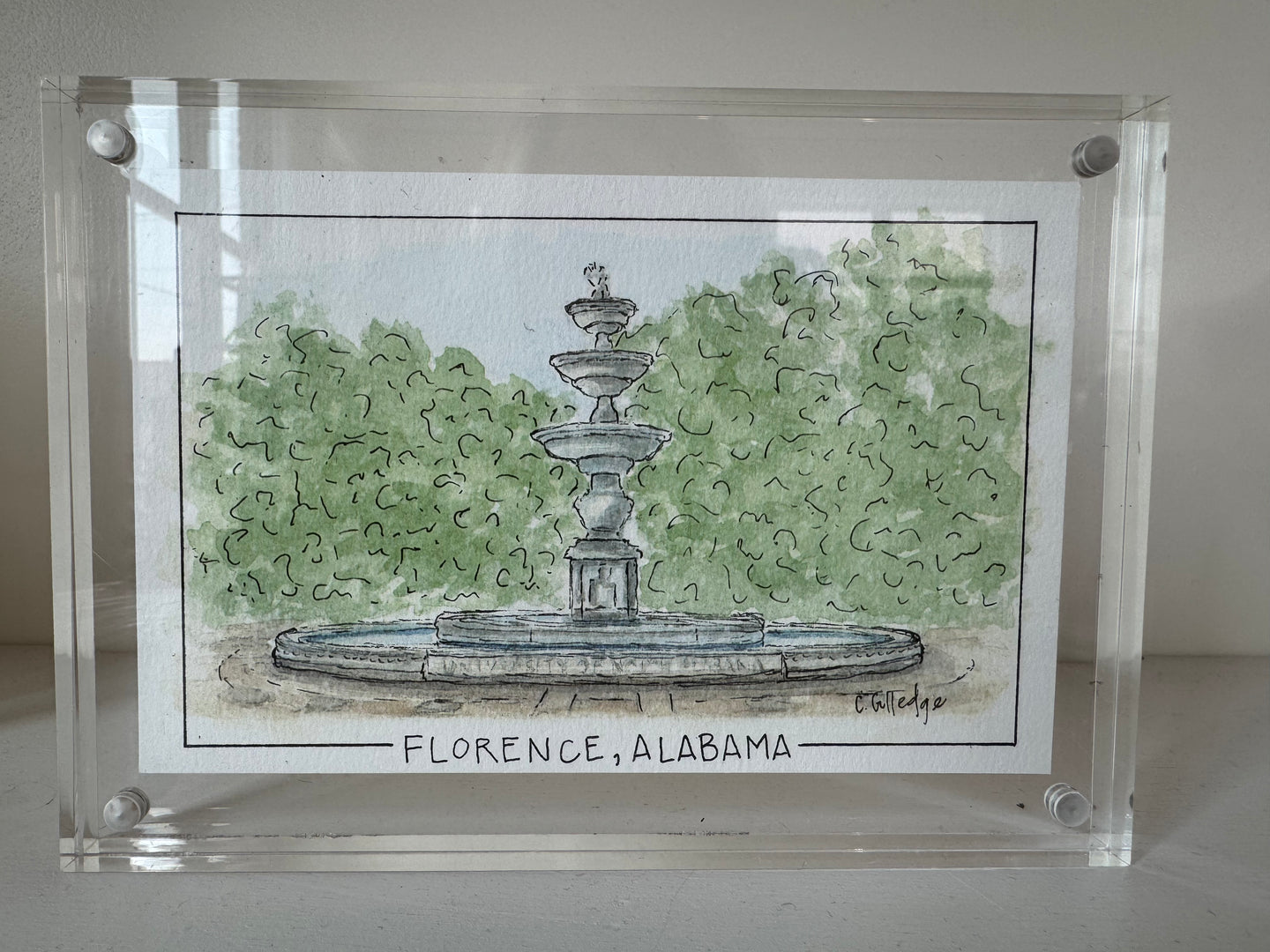 Charli Gulledge Framed Print- UNA Fountain