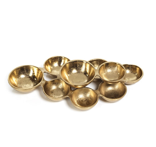 Zodax Small Cluster of Nine Dark Gold Serving Bowls