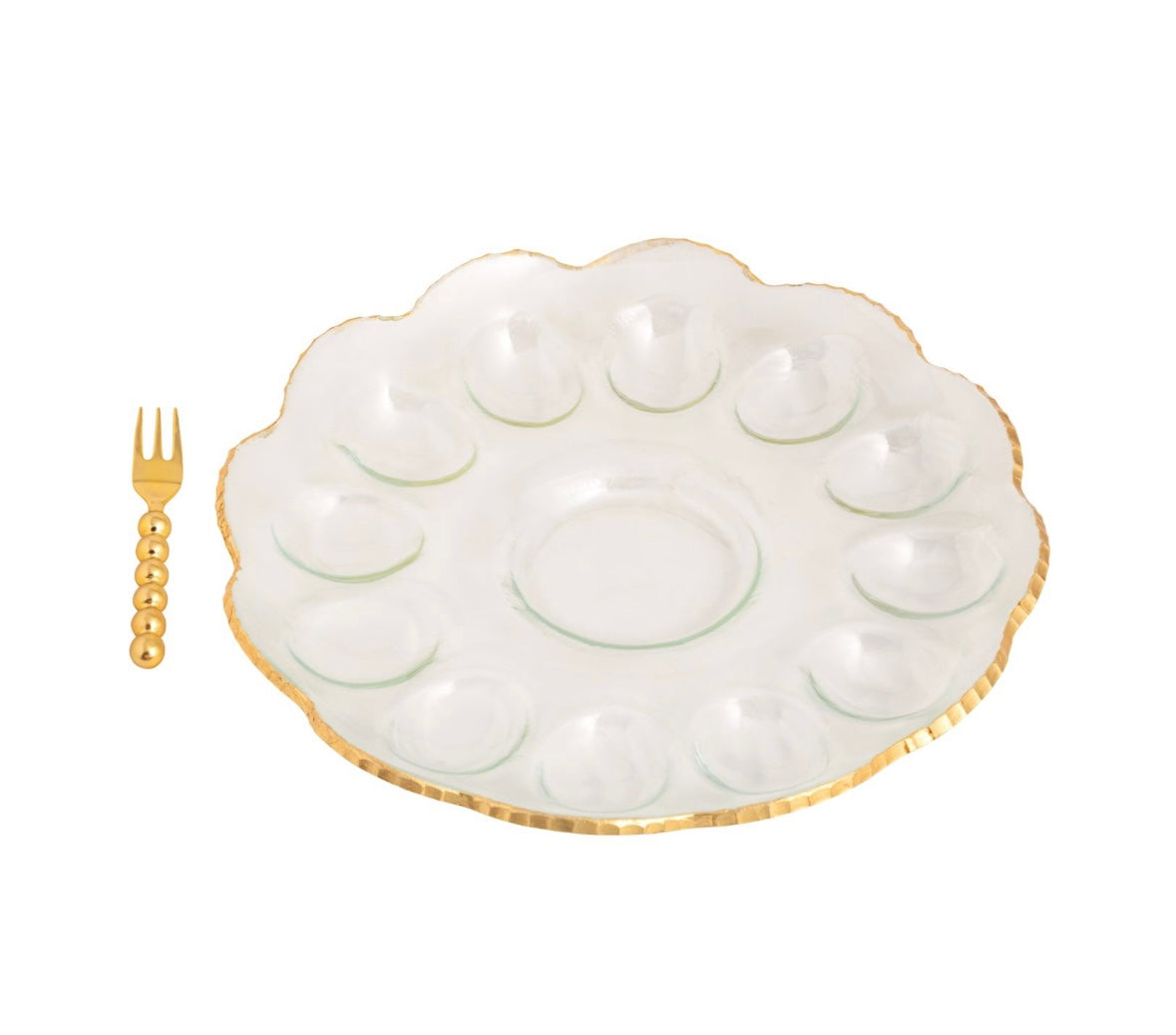 Mudpie Gold Edge Deviled Egg Tray Set