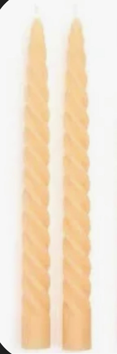 Two's Company Ivory Twisted Taper Candlesticks (Boxed/2)