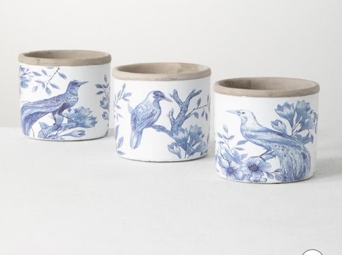 Cement Bird Pattern Container-Any