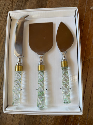 IHI Green Glass Cheese Set
