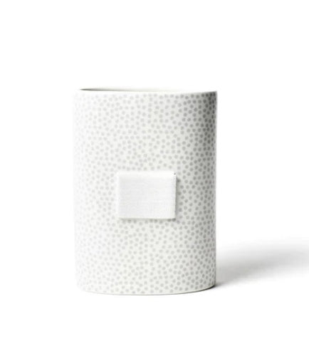 Happy Everything Mini Oval Vase-Stone